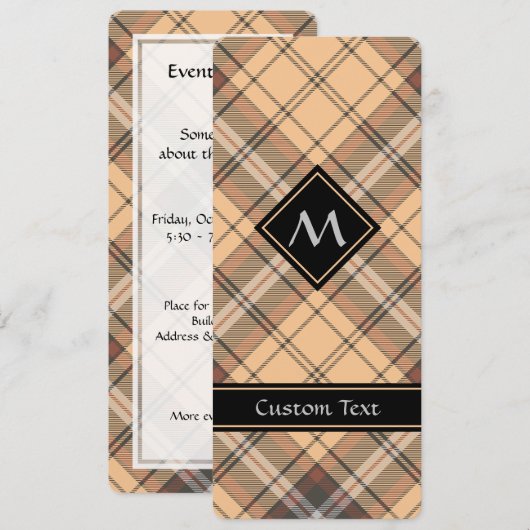 Beige en bruine Tartan Kaart (Voorkant / Achterkant)