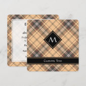 Beige en bruine Tartan Kaart (Voorkant / Achterkant)