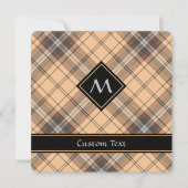 Beige en bruine Tartan Kaart (Voorkant)