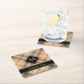 Beige en bruine Tartan Kartonnen Onderzetters (Insitu)