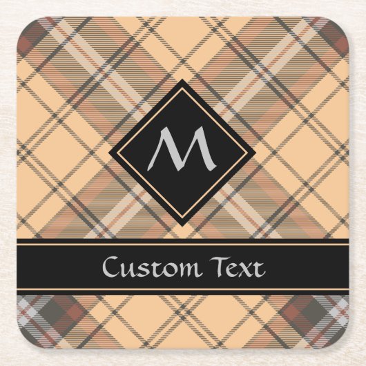 Beige en bruine Tartan Kartonnen Onderzetters (Voorkant)