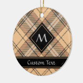 Beige en bruine Tartan Keramisch Ornament (Links)