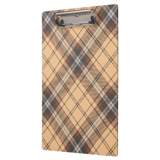 Beige en bruine Tartan Klembord (Links)