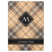 Beige en bruine Tartan Klembord (Achterkant)