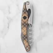 Beige en bruine Tartan Kurkentrekker (Achterkant)