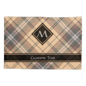 Beige en bruine Tartan Kussensloop (Achterkant)