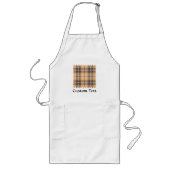 Beige en bruine Tartan Lang Schort (Voorkant)