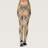 Beige en bruine Tartan Leggings (Achterkant)
