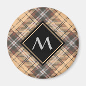 Beige en bruine Tartan Magneet (Voorkant)