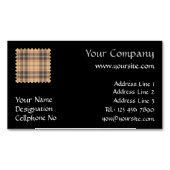 Beige en bruine Tartan Magnetisch Visitekaartje (Voorkant)