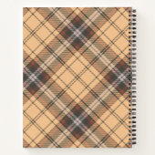 Beige en bruine Tartan Notitieboek (Achterkant)