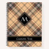 Beige en bruine Tartan Notitieboek (Voorkant)