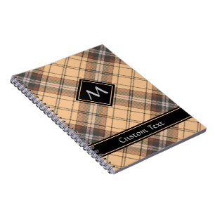 Beige en bruine Tartan Notitieboek
