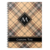 Beige en bruine Tartan Notitieboek (Voorkant)