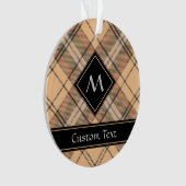 Beige en bruine Tartan Ornament (voorkant)