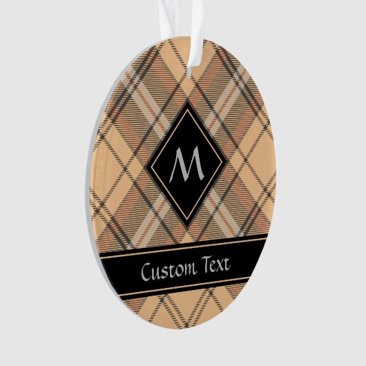 Beige en bruine Tartan Ornament (voorkant)