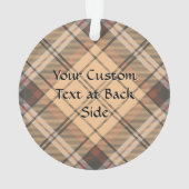 Beige en bruine Tartan Ornament (achterkant)