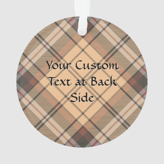 Beige en bruine Tartan Ornament (achterkant)