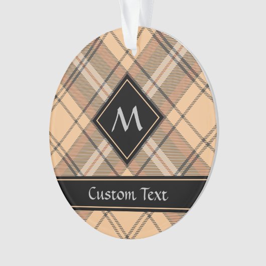 Beige en bruine Tartan Ornament (voorkant)