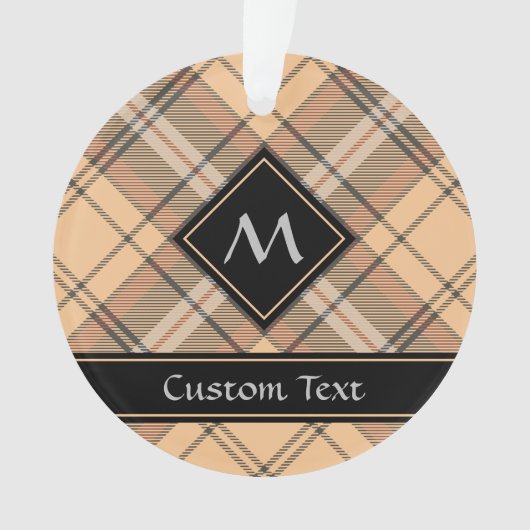Beige en bruine Tartan Ornament (voorkant)