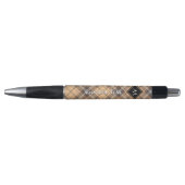 Beige en bruine Tartan Pen (Voorkant)