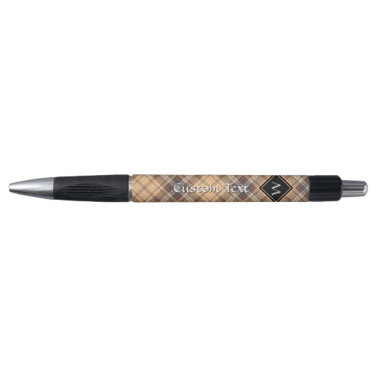 Beige en bruine Tartan Pen (Voorkant)