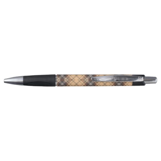 Beige en bruine Tartan Pen (Achterkant)