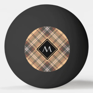 Beige en bruine Tartan Pingpongbal