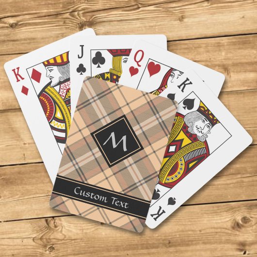 Beige en bruine Tartan Pokerkaarten