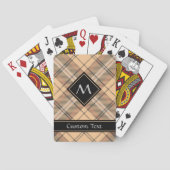 Beige en bruine Tartan Pokerkaarten (Achterkant)