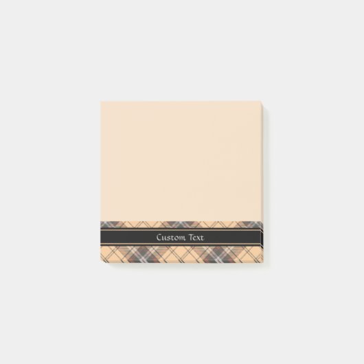 Beige en bruine Tartan Post-it® Notes (Voorkant)