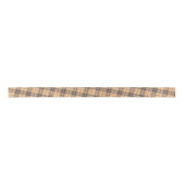 Beige en bruine Tartan Satijnen Lint (Voorkant)