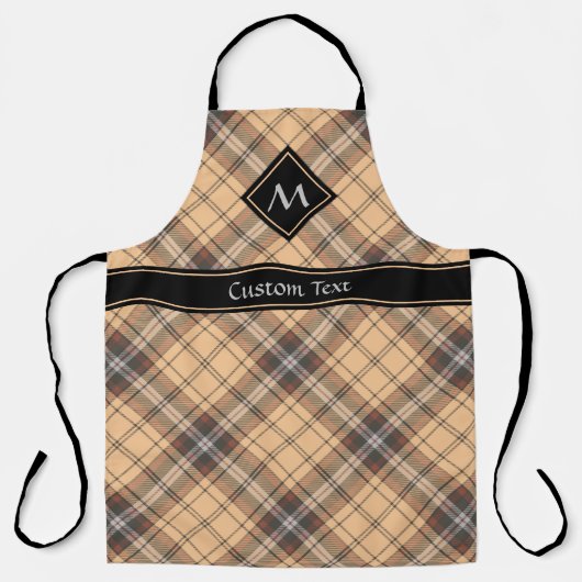 Beige en bruine Tartan Schort (Voorkant)