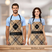 Beige en bruine Tartan Schort