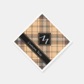 Beige en bruine Tartan Servet (Hoek)
