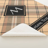 Beige en bruine Tartan Sherpa Deken (3/4)