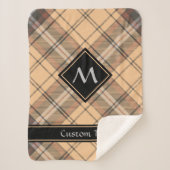 Beige en bruine Tartan Sherpa Deken (Voorkant)