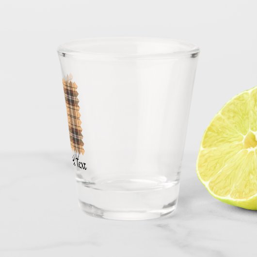 Beige en bruine Tartan Shot Glas (Rechts)