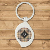Beige en bruine Tartan Sleutelhanger