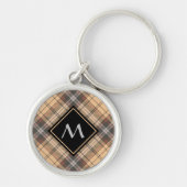 Beige en bruine Tartan Sleutelhanger (Voorkant)