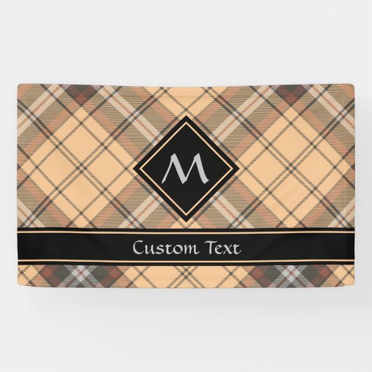 Beige en bruine Tartan Spandoek (Horizontaal)
