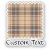 Beige en bruine Tartan Sticker (Voorkant)