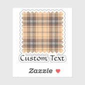 Beige en bruine Tartan Sticker (Vel)