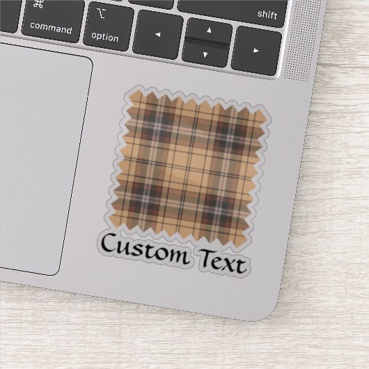 Beige en bruine Tartan Sticker (Detail)