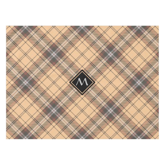 Beige en bruine Tartan Tafelkleed (Voorkant (Horizontaal))