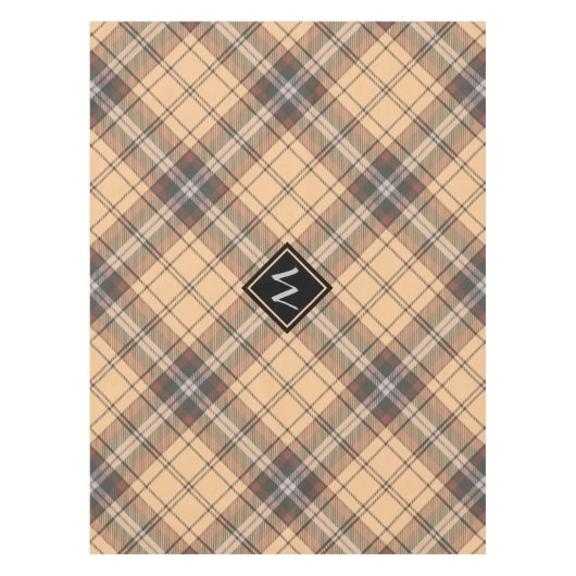 Beige en bruine Tartan Tafelkleed (Voorkant)