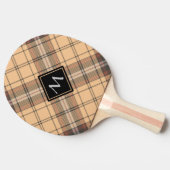 Beige en bruine Tartan Tafeltennisbatje (Zijkant)
