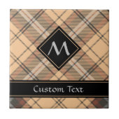 Beige en bruine Tartan Tegeltje (Voorkant)