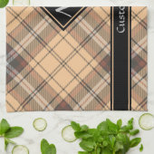Beige en bruine Tartan Theedoek (Gevouwen)
