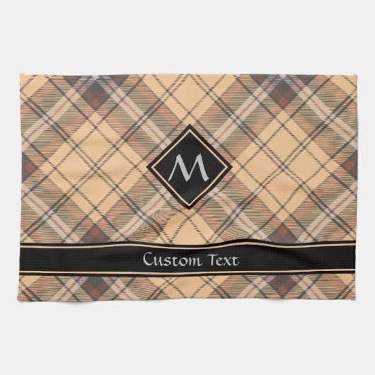 Beige en bruine Tartan Theedoek (Horizontaal)